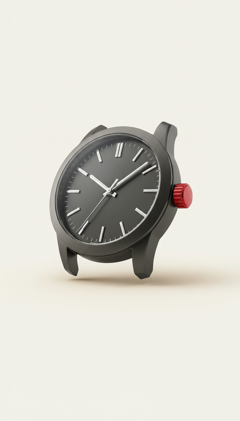 Steel Mist Watch With Scarlet Crown