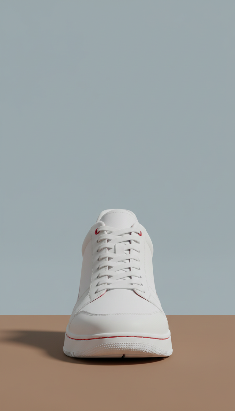 Porcelain White Scarlet Accent Sneaker